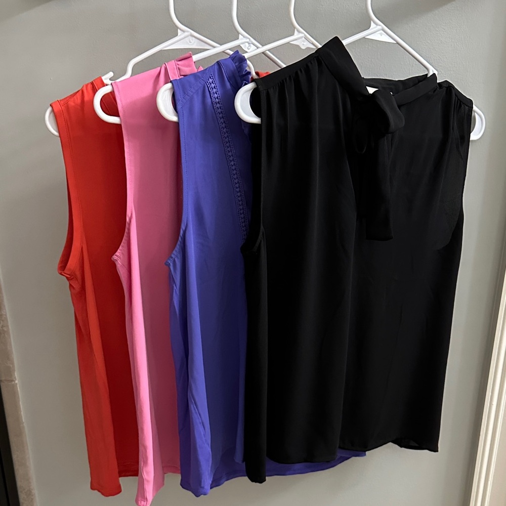 Women's Sleeveless Tops - orange, pink, purple, black